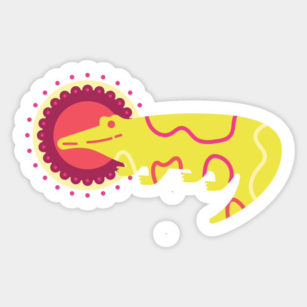 Yellow Alligator Sticker by nerdlkr